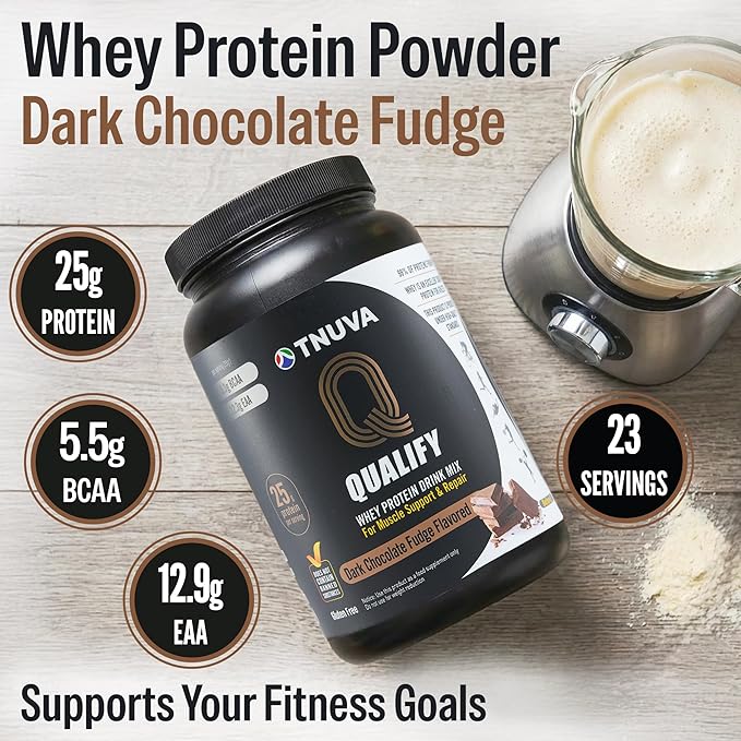 Dark Chocolate Whey Protein Powder. 25g Protein Shake for Post Workout Recovery, Smoothie & Baking. Gluten & Sugar Free, Highly Kosher, With Amino Acids (5.5g BCAA, 2.7g Leucine), 1.65lbs, 23 Servings