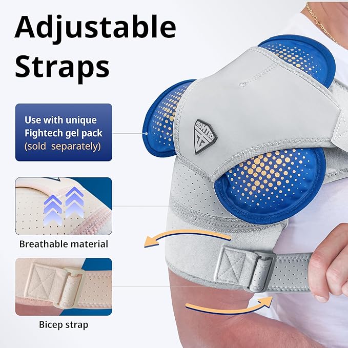FIGHTECH Shoulder Brace for Torn Rotator Cuff for Men and Women - 2 Sizes - Support & Pain Relief (Gray, Large/X-Large)