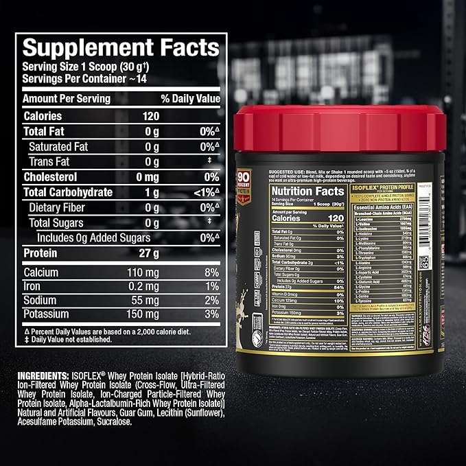 ALLMAX ISOFLEX Pure Whey Isolate Protein Powder - Gluten Free, Low Lactose, Sugar-Free - High-Protein, Clean, Keto-Friendly for Pre Post Workout Supplement for Women and Men | Vanilla, 1lb