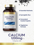 Carlyle Calcium 1200mg with Vitamin D3 | 300 Caplets | Non-GMO, Gluten Free, and Vegetarian Supplement