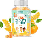 Zeolite Detox Gummies for Kids - Cleanse Out Toxins - Micronized Zeolite Chewable Body Support Supplement with Chlorella Vitamin D3 B12 C - Orange Flavor Vegan Non-GMO Gluten-Free