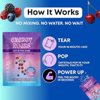 Caffeine Candy – Popping Energy Candy Crystals,100mg Caffeine L-Theanine & B12, – Fast Energy, No Drink Needed – Coffee Alternative 15-Pack (Cherry Berry)