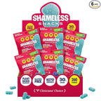 Shameless Snacks - Healthy Low Calorie Snacks, Low Carb Keto Gummies (Gluten Free Candy) - 6 Pack Sour Blue Raspberry
