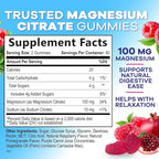 Magnesium Citrate Gummies for Adults & Kids - High Absorption Magnesium Supplements - Premium Calm, Relaxation, Muscle, Nerve, Bone & Heart Support - Great-Tasting Vegan Gummy Supplement - 120 Gummies