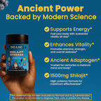 Shilajit Gummies – 1500 mg Himalayan Shilajit for Men Energy & Stamina – Pure Fulvic Acid Complex – Organic, Vegan, Non-GMO, Sugar-Free Supplement for Strength & Vitality