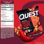 Quest Nutrition Tortilla Style Protein Chips, Hot & Spicy, 19g of Protein, 4g Net Carbs, High Protein, Gluten Free, 1.1 Ounce, 4 count