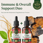 HERBAMAMA Panax Ginseng Root Tincture - Vegan Energy Support with Korean Red Ginseng Extract Liquid Drops - Non-GMO, Alcohol & Sugar-Free Immune Support Supplement - 28-Day Supply