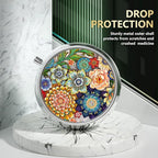 Nipichsha Pill Box, Small Pill Case for Purse & Pocket, Cute Travel Medicine Organizer, Portable Medicine Container Holder to Hold Vitamins, Medication, Fish Oil & Supplement, Mandala Flower