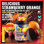 NSF Certified Creatine Gummy 5g - Creatine Monohydrate Gummies – Pre-Workout Energy & Muscle Growth Support for Men & Women | Strawberry Orange Electrolyte Gummies (135 Count)