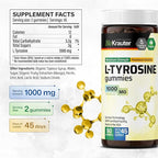 BIO KRAUTER® L Tyrosine for Mood and Cognitive Support - Supplements for Focus & Performance Support - L-tyrosine 1000 mg, 90 Mood Gummies, 45-Day Supply - Non-GMO, Mango Flavor