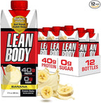 Labrada Lean Body Ready-to-Drink Banana Protein Shake,40g Protein,Whey Blend,0 Sugar,Gluten Free,22 Vitamins & Minerals,17 Ounce (Recyclable Carton & Lid - Pack of 12) LABRADA