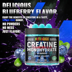 NSF Certified Creatine Gummy - Creatine Monohydrate Gummies for Men & Women-5g of Creatine Monohydrate per Serving - Sugar Free,Vegan, Blueberry Electrolyte Chews, 135 Count