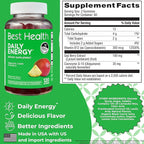 Daily Energy Gummies*, Daily Energy Vitamins with B12, CoQ10 & Goji Berry, Caffeine Free Vitamins for Adults, Natural Fruit Flavor(120ct)