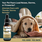 Feel Bach! Thunder Storms Remedy - Natural Homeopathic Flower Essences to Alleviate Pet Fears to Noise, Fireworks, Storms, & Booms - Vegan, Gluten & Sugar-Free, Non-Habit Forming, 20ml (0.7 fl oz)
