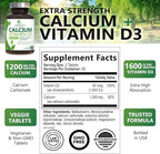 Calcium Supplement with Vitamin D3-1200 mg Calcium per Serving with D3 for Best Absorption - Supports Immune Health, Bones & Teeth - Nature's Calcium is Bottled in USA for Women & Men - 120 Tablets
