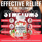 Magnesium Glycinate Gummies 2500mg - Sugar Free Magnesium Potassium Supplement with Vitamin D, B6, CoQ10 for Calm Mood & Sleep Support - 90 Strawberry Gummies
