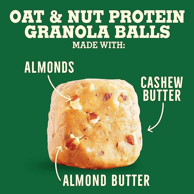 Nature Valley Oat and Nut Protein Granola Balls, Oats and Honey, Protein Snacks, 7.94 oz
