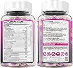 Multivitamin for Women 50 Plus Gummies, Vegan Omega 3, Methylfolate, Calcium, D3 K2, CoQ10, Daily Vitamin A C E, Methylated B12, Biotin, B Complex, Zinc - Bone, Energy, Longevity - Sugar Free, 60Count