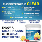 Dr. Berg Zero Sugar Hydration Keto Electrolyte Powder - Enhanced w/ 1000 mg of Potassium & Real Pink Himalayan Salt (NOT Table Salt) - Raspberry & Lemon Flavor Hydration Drink Supplement - 50 Servings
