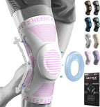 NEENCA Professional Knee Brace for Pain Relief, Medical Knee Support with Patella Pad & Side Stabilizers, Compression Knee Sleeve for Meniscus Tear, ACL, Joint Pain, Runner, Workout (Pink White, M)