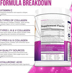 Multi Collagen Peptides Powder for Women - Hydrolyzed Flavored Collagen Powder for Women with Types I II III V & X Vitamin C & Hyaluronic Acid for Hair Skin and Nails (Peach Mango) - 30 Servings