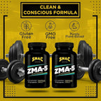 SNAC ZMA-5 Mineral Supplement - Supports Muscle Function, Restful Sleep, Immune Health & Relaxation with Zinc, Vitamin B6, Magnesium & 5-HTP for Sleep, Anxiety, Calmness - 180 Veggie Capsules (2 Pack)