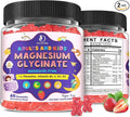 Magnesium Glycinate Gummies for Kids 4+ & Adults- Melatonin Free Sleep Aid, Magnesium Glycinate 150/300 mg Supplements for Calm & Relaxation Support, Sugar Free Strawberry Flavor, 120 Ct