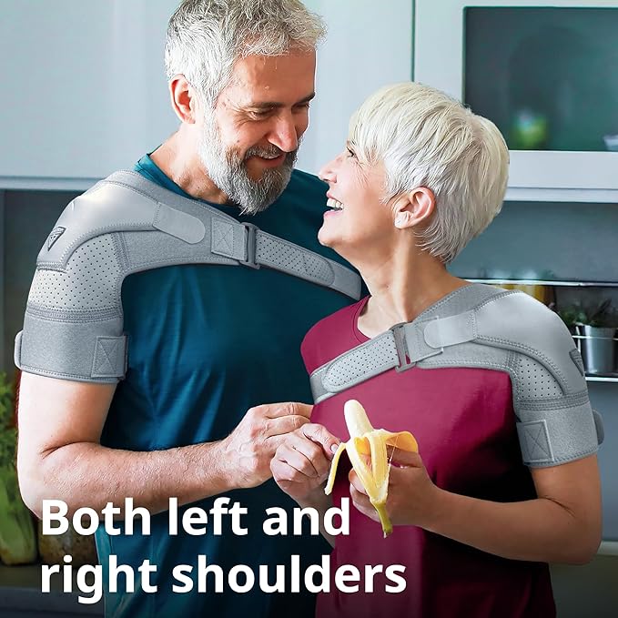 FIGHTECH Shoulder Brace for Torn Rotator Cuff for Men and Women - 2 Sizes - Support & Pain Relief (Gray, Small/Medium)
