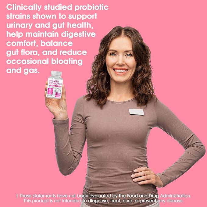 Women's Probiotics 150 Billion CFU – 34 Strains with Organic Prebiotics & Digestive Enzymes – Urinary Tract & Digestive Health – 60 Vegan Capsules with D3 and Biotin – Gluten-Free, Non-GMO, Dairy-Free