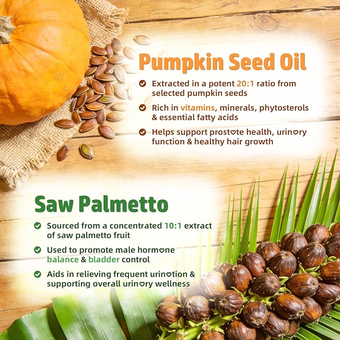 MEENCCD 2 Pack Pumpkin Seed Oil Gummies with Saw Palmetto, Pumpkin Seed Oil for Hair and Skin Health, Pumpkin Seed Extract for Women Men, Sugar-Free, Raspberry Flavor, 120 Count