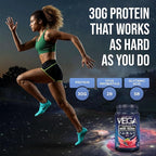 Vega Sport Vegan Protein Powder + Recovery - 30g Plant Based Protein per Serving, Berry, 19 Servings, 5g BCAAs, Probiotics, NSF Certified, for Shakes & Smoothies, 1.8lbs (Packaging May Vary)