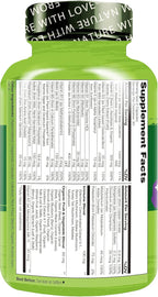 NATURELO Whole Food Multivitamin + Immune Blend with Elderberry & Mushrooms - Complete Multivitamin with Extra Immune Support - C, D3, Zinc, Elderberry, Reishi, Shitake, 60 Vegan Capsules (Pack of 2)