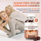 Sugar-Free Ceylon Cinnamon Gummies (2,000mg/Serving) – Vegan, Gluten-Free Herbal Supplement – Replace Cinnamon Capsules, Pills & Powders – 60 Chews