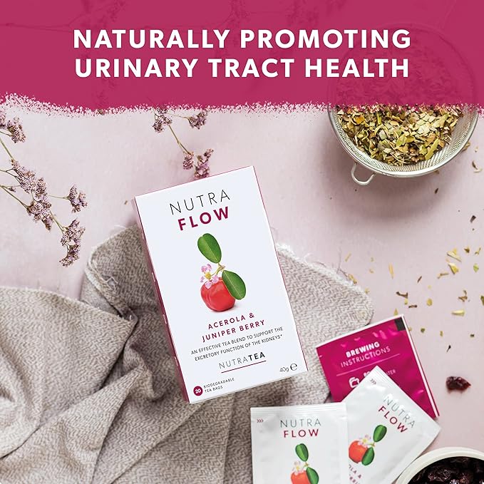 NUTRAFLOW - UTI Tea | Thrush Tea – Includes Horsetail, Yarrow & Goldenseal - Eases Discomfort Within The Urinary Tract & Kidney - 60 Enveloped Tea Bags - by Nutra Tea - Herbal Tea - (3 Pack)