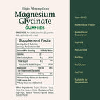 Nature’s Bounty High Absorption Magnesium Glycinate Gummies, 100 mg Magnesium Per Serving, Whole Body Health, No Stick Gummy, Peach Mango Flavor – Vegetarian & Gluten Free – 60 Count/30 Servings