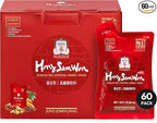 JUNG KWAN JANG US HongSamWon - Korean Red Ginseng Tea, Pre and Post Workout Herbal Energy Drink with Jujube, Cinnamon Ginger & Goji Berry - Caffeine Free, Non-GMO (60 Pouches, 1.69 fl oz)