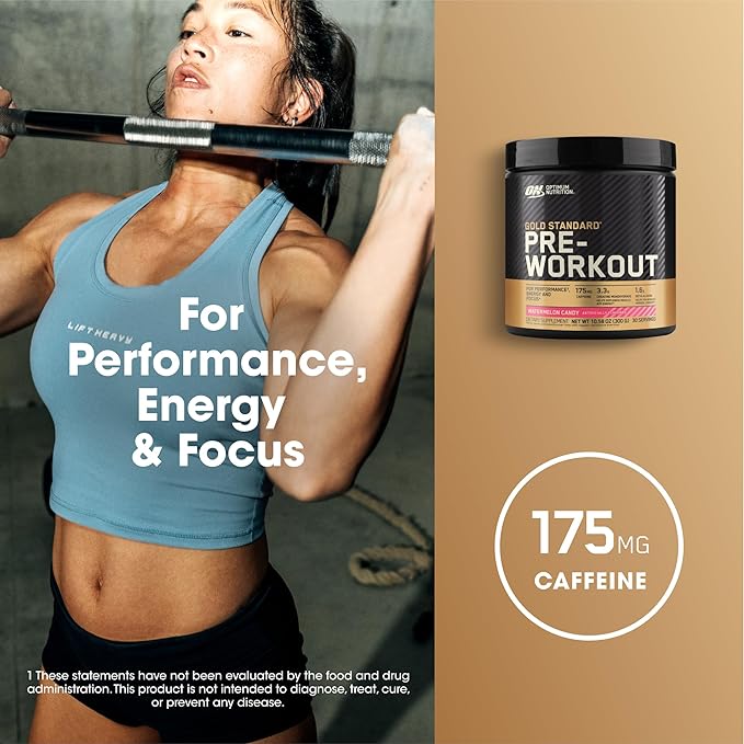 Optimum Nutrition Gold Standard Pre-Workout,Vitamin D for Immune Support,with Creatine,Beta-Alanine,and Caffeine for Energy,Keto Friendly,Watermelon Candy,30 Servings (Packaging May Vary),(Pack of 2)