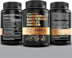 4-in-1 Turmeric Joint Support Supplements with Garlic and BioPerine - 2360 mg High Potency Herbal Blend for Mobility, Everyday Flexibility, Digestive Comfort, and Active Aging Support (120ct)