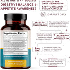 PLANT.O NUTRITION GLP-1 Supplement All in One Appetite Control Metabolic & Gut Support for Men and Women with Pre & Probiotics, Berberine, Cinnamon & Botanicals | 1 Billion CFU – 60 Veggie Capsules
