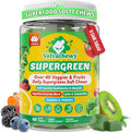 Greens Gummies for Picky Teens & Adults - Greens Superfood Multivitamin Gummies w/ 40+ Fruits & Veggies, Lutein, Enzymes & Fiber, Supergreen Chews for Immunity, Energy, Digestion, Gut & Vision, 1 Pack