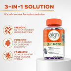 Align Probiotic, 3-in-1 Biotic Gummies, Prebiotic + Probiotic + Postbiotic, #1 Doctor Recommended Probiotic Brand‡, Helps Relieve Occasional Bloating*, BlackBerry Flavor, 50 Gummies