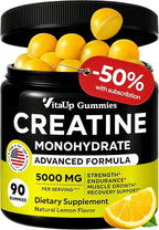 VitaUp Creatine Monohydrate Gummies for Men & Women - USA Made Monohydrate Creatine for Men 5000mg Per Serving - Supports Energy Levels, Training Endurance & Muscle Performance - 90 Gummies