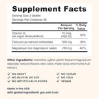 EZ Melts Calcium & Magnesium - Daily Supplement for Heart, Bone, Immune & Brain Health - with Vitamin D3 - Non-GMO & Vegan - Strawberry Smoothie - 120 Dissolvable Tablets (60 Servings)