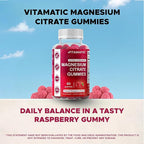 Vitamatic Extra Strength Magnesium Gummies – 255 mg Elemental Magnesium per Serving – 60 Gummies (2-Pack) Supports Relaxation, Muscle Function, Bone Health & Energy – Vegan, Non-GMO, Gluten-Free