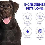 Wonder Paws Fish Oil for Dogs - Omega 3 for Dogs from Alaskan Salmon, Cod & Krill Oil - EPA DHA Fatty Acids - Less Shedding & Itching - Skin, Joint, Immune & Heart Health - Liquid Supplement (16 oz)