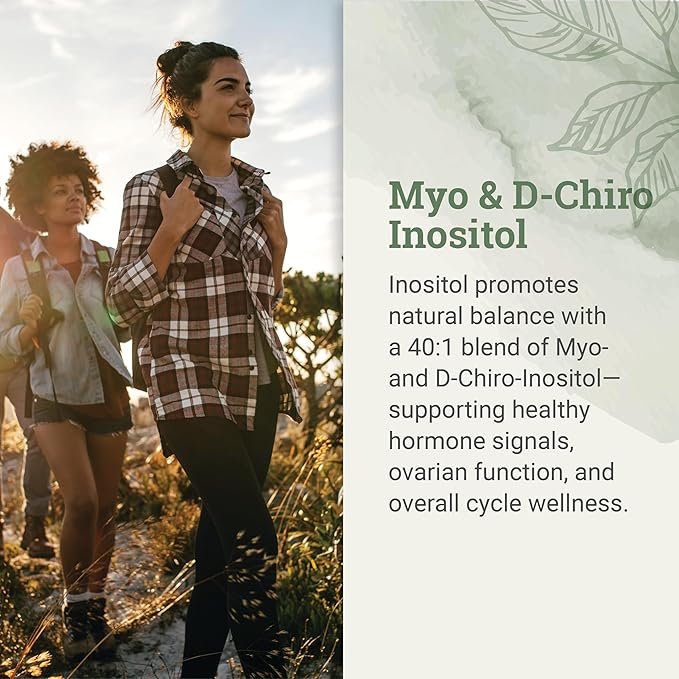 Earth Harmony Myo-Inositol & D-Chiro Inositol Supplement for Women, Ovarian & Hormone Balance for Women - Supports Normal Cycles, Fertility Supplement (120 Capsules)