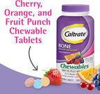 Caltrate Chewables 600 +D3 Plus Minerals Calcium and Vitamin D, Sugar Free, Cherry, Orange and Fruit Punch, 90 Count