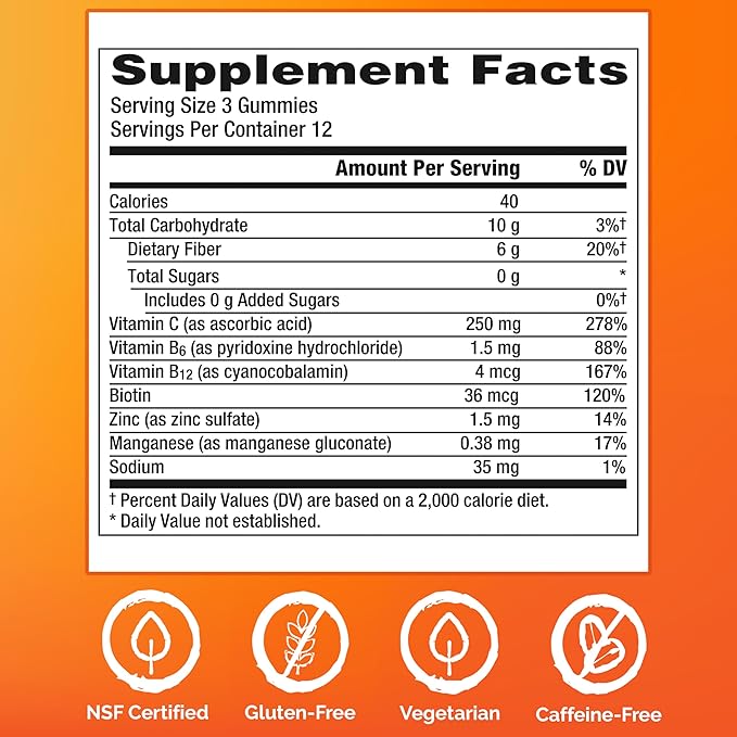 Emergen-C Zero Sugar Immune Support Kidz Gummies, 36 Count (Pack of 2)