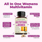 Vegan Glucosamine Chondroitin MSM Joint Support Supplement & Complete Multivitamin for Women