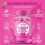 Hormone Balance For Women Gummies + PMS Relief Supplement - Supports Mood Swings, Clear Skin, Reduced Cramps and Bloating - Hormonal PMS Gummies PCOS Vitamin with Cranberry, Dong Quai (60 Gummies)